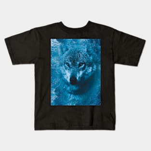 Wolf and waves of the ocean Kids T-Shirt